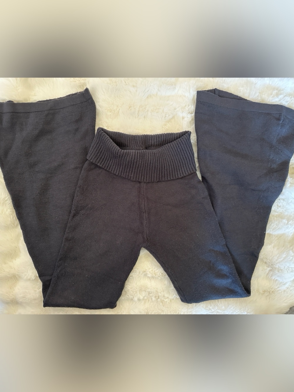 Dark Gray Knit pants wide leg